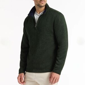 Robert Graham Kenwood Men's Green Half-Zip Sweater - Large